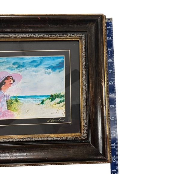 W. Burden Portrait & Landscape Beach Scene Professionally Framed Wall Art Signed - Picture 8 of 13